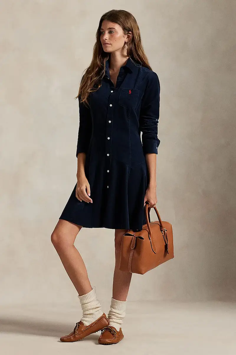 vestito in cotone colore blu navy 211972069