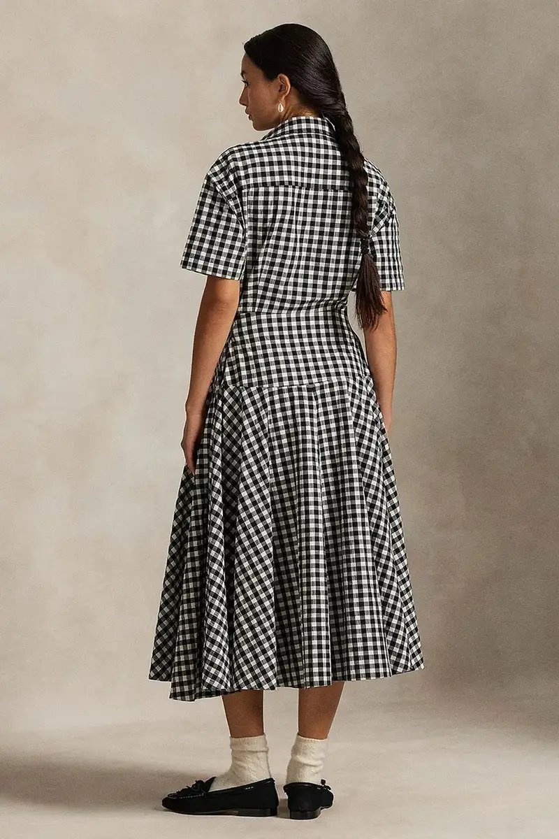 vestito in cotone colore nero 211A89374 miniatura 2