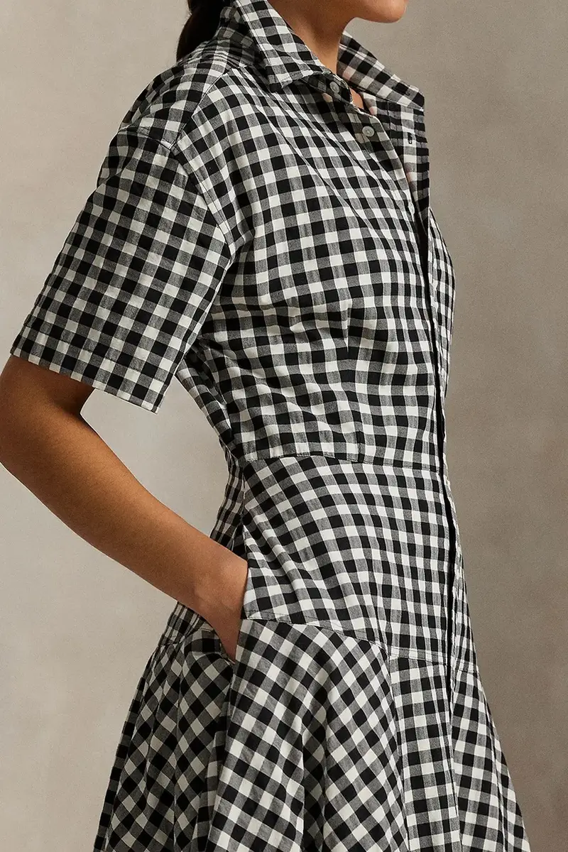 vestito in cotone colore nero 211A89374 miniatura 4