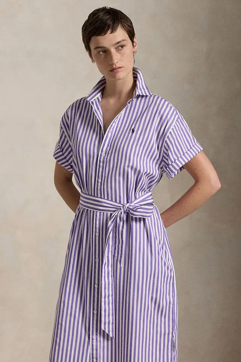 vestito in cotone colore violetto 211959911 miniatura 3