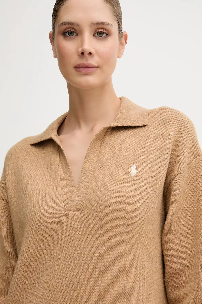 vestito in lana colore beige 211A91143 miniatura 4