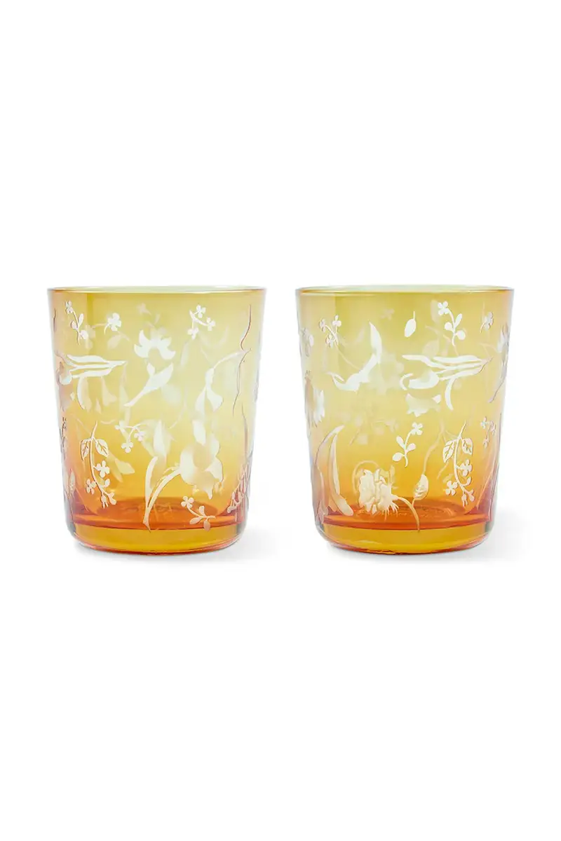 set bicchieri scattered flower 8 x 9 cm pacco da 2 Arancione