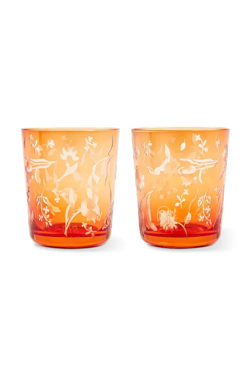 set bicchieri scattered flower 8 x 9 cm pacco da 2 Arancione