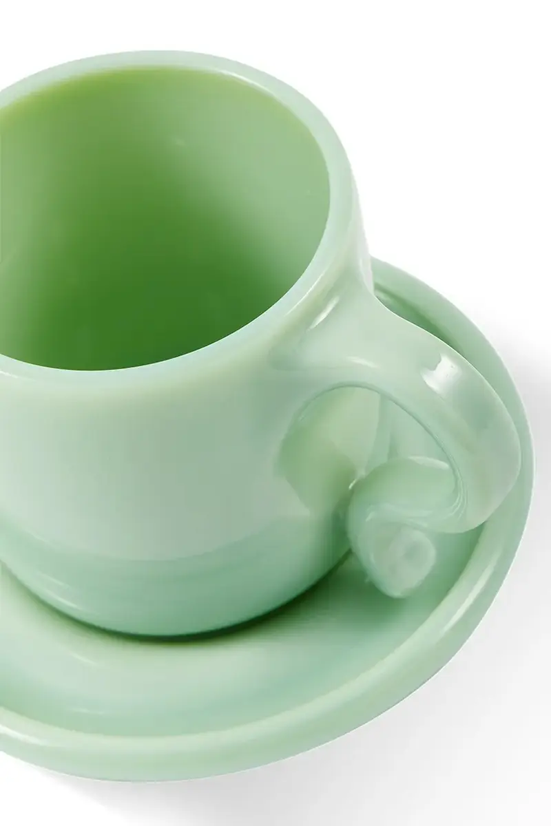 set di tazzine con piattini per 2 persone Gobi Verde miniatura 3