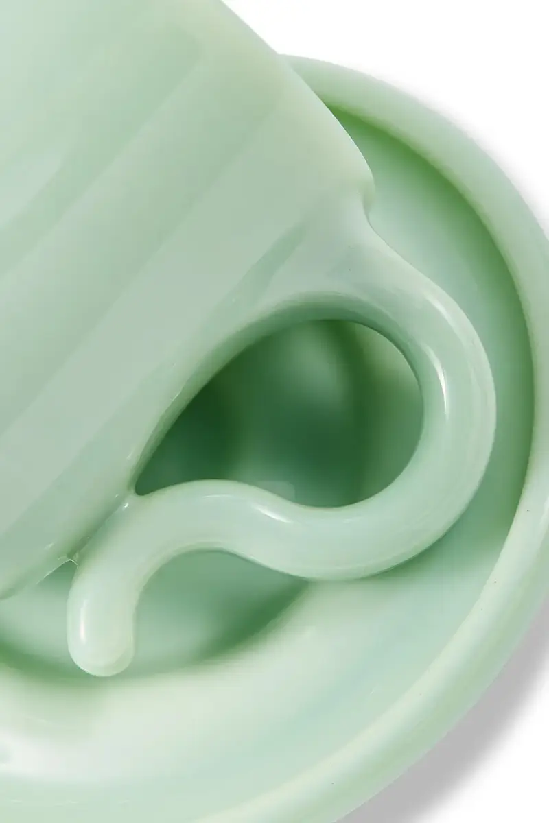 set di tazzine con piattini per 2 persone Gobi Verde miniatura 4