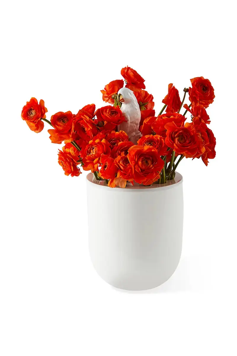 vaso decorativo bird watching 23, 5 x 51 cm Bianco miniatura 2