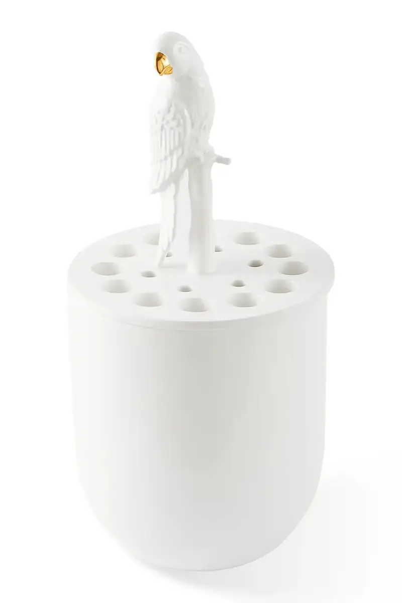 vaso decorativo bird watching 23,5 x 51 cm Bianco