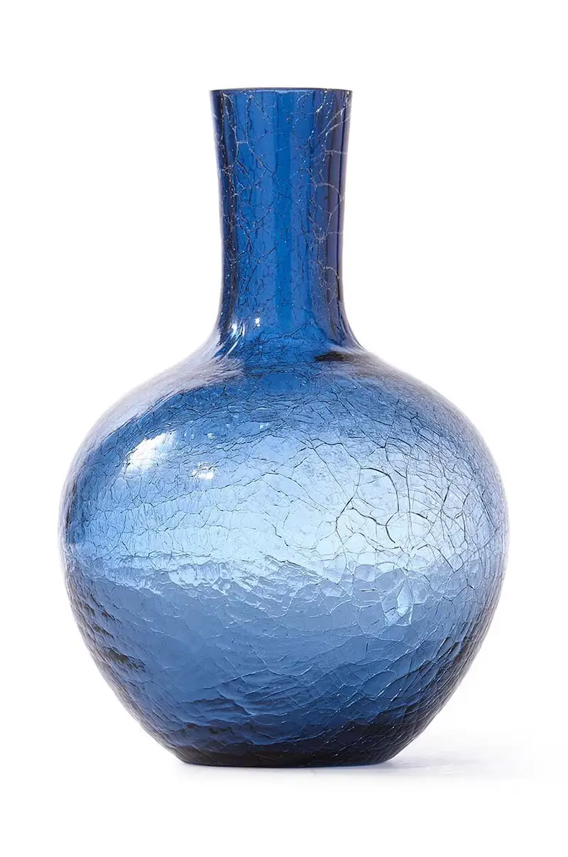 vaso decorativo Crackled Ball Blu