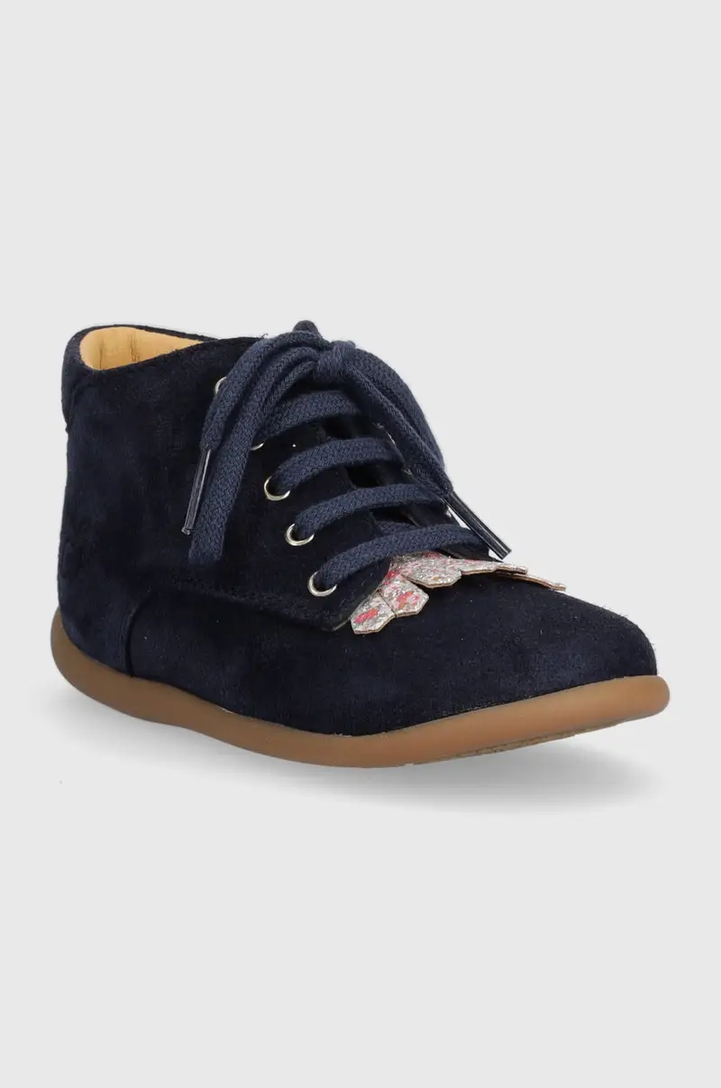 scarpe basse in pelle scamosciata bambini Blu navy miniatura 2
