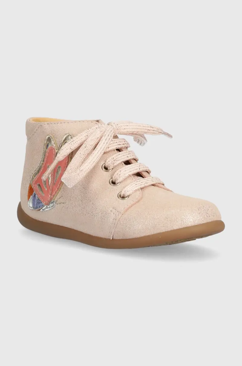 scarpe basse in pelle scamosciata bambini STAND-UP FLY Beige miniatura 2