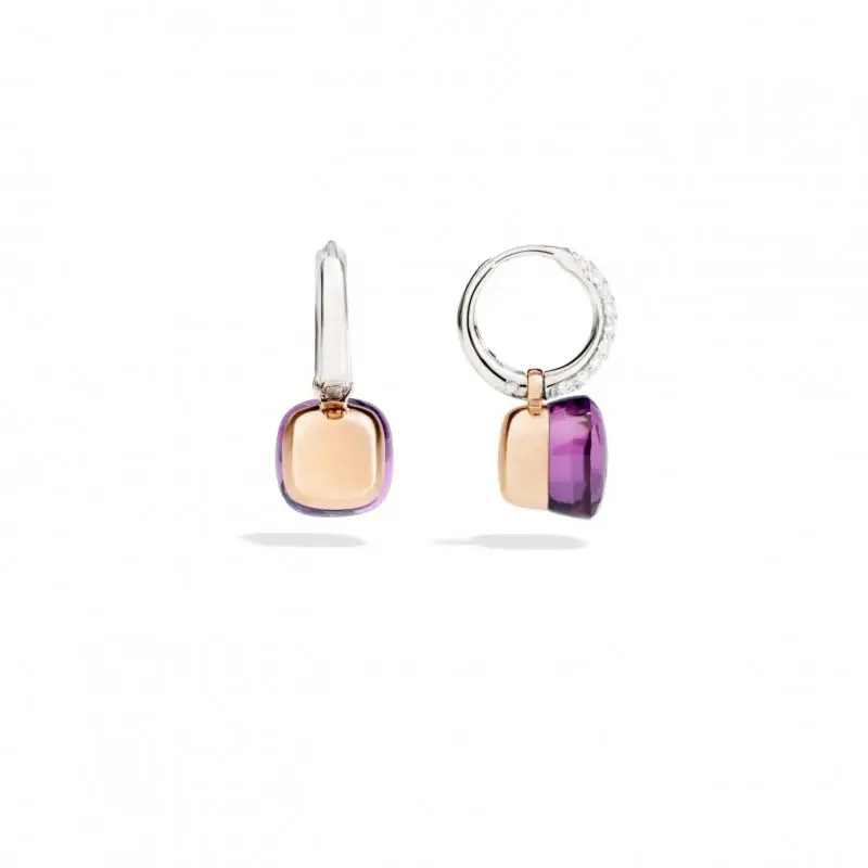 Orecchini Nudo - Oro Bianco E Rosa - Pomellato miniatura 2