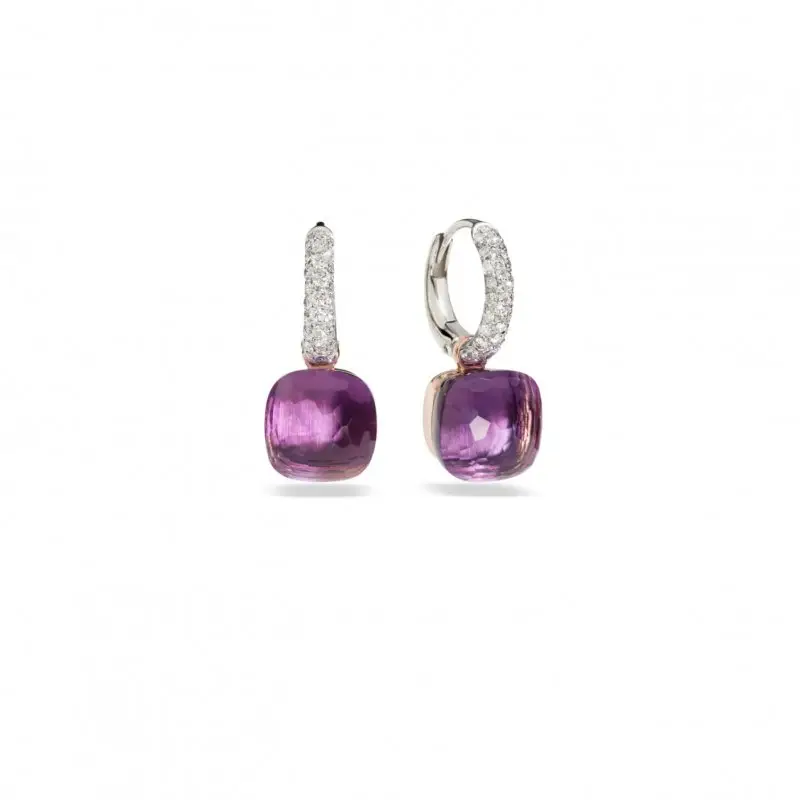 Orecchini Nudo - Oro Bianco E Rosa - Pomellato