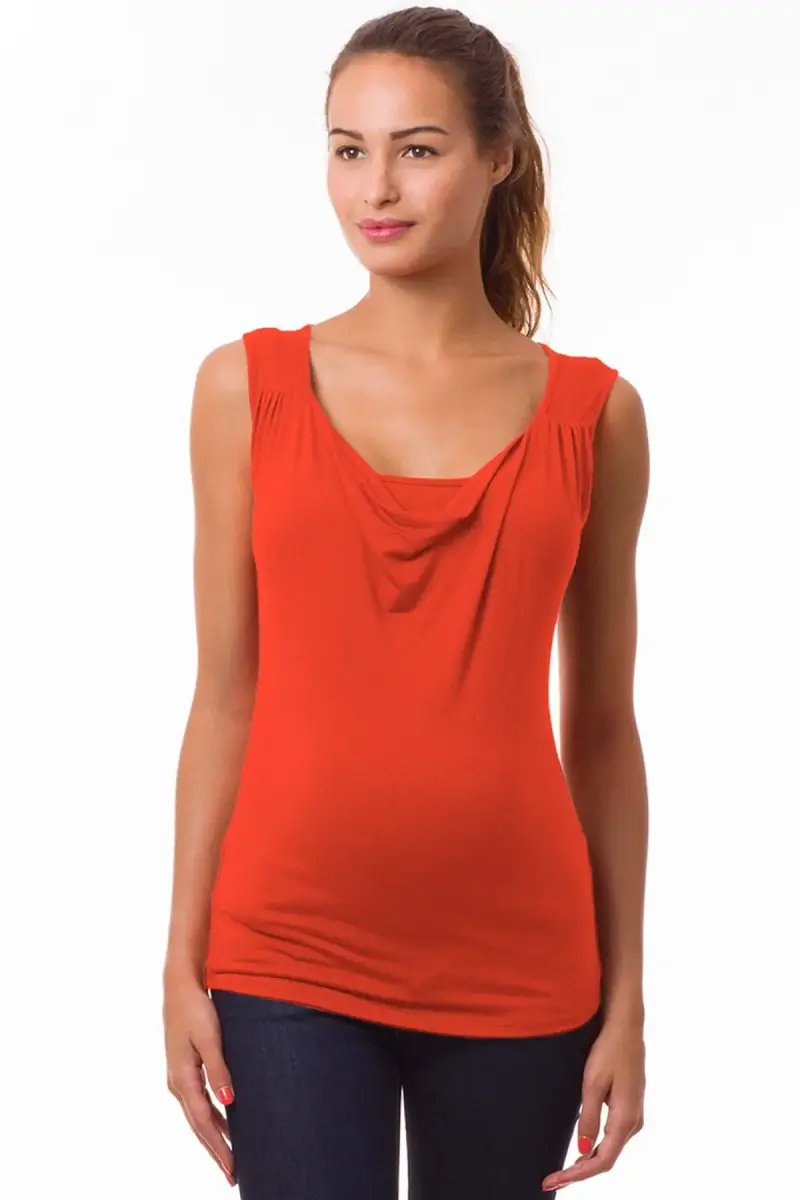 MARIE | Top Premaman e Allattamento Arancione Smanicato