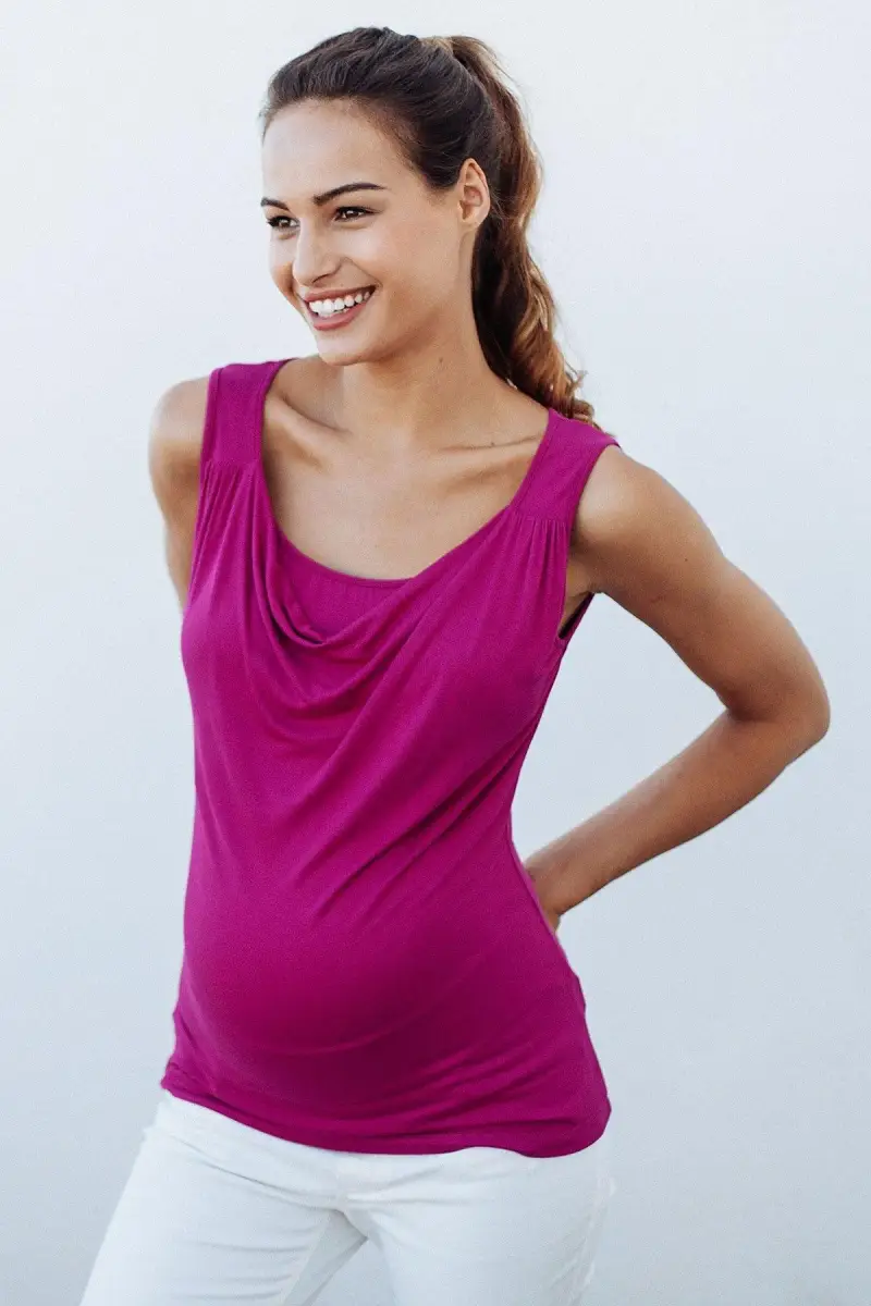 MARIE | Top Premaman e Allattamento Fucsia Smanicato