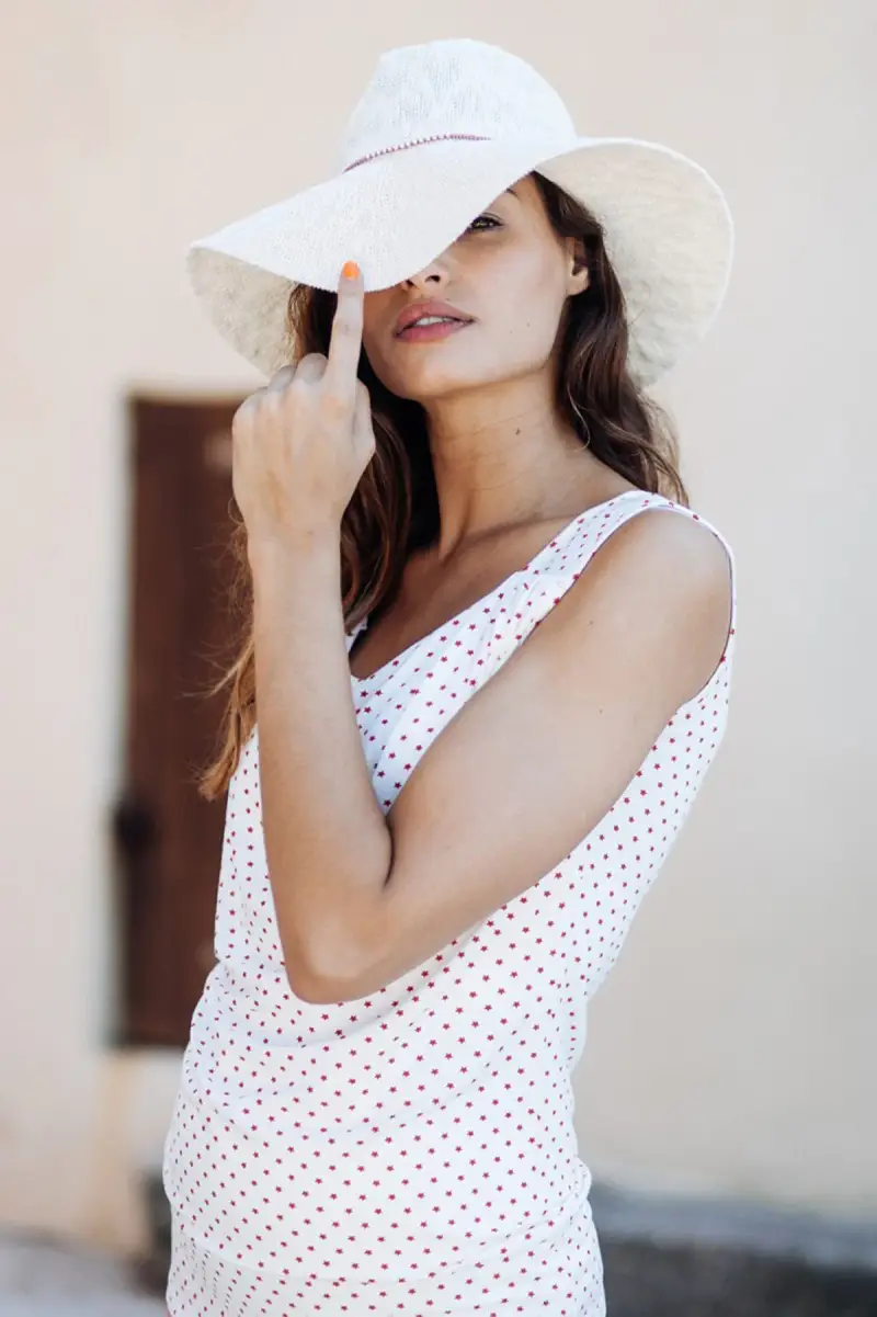 MARIE | Top Premaman e Allattamento Smanicato con Motivo a Stelle Rosse