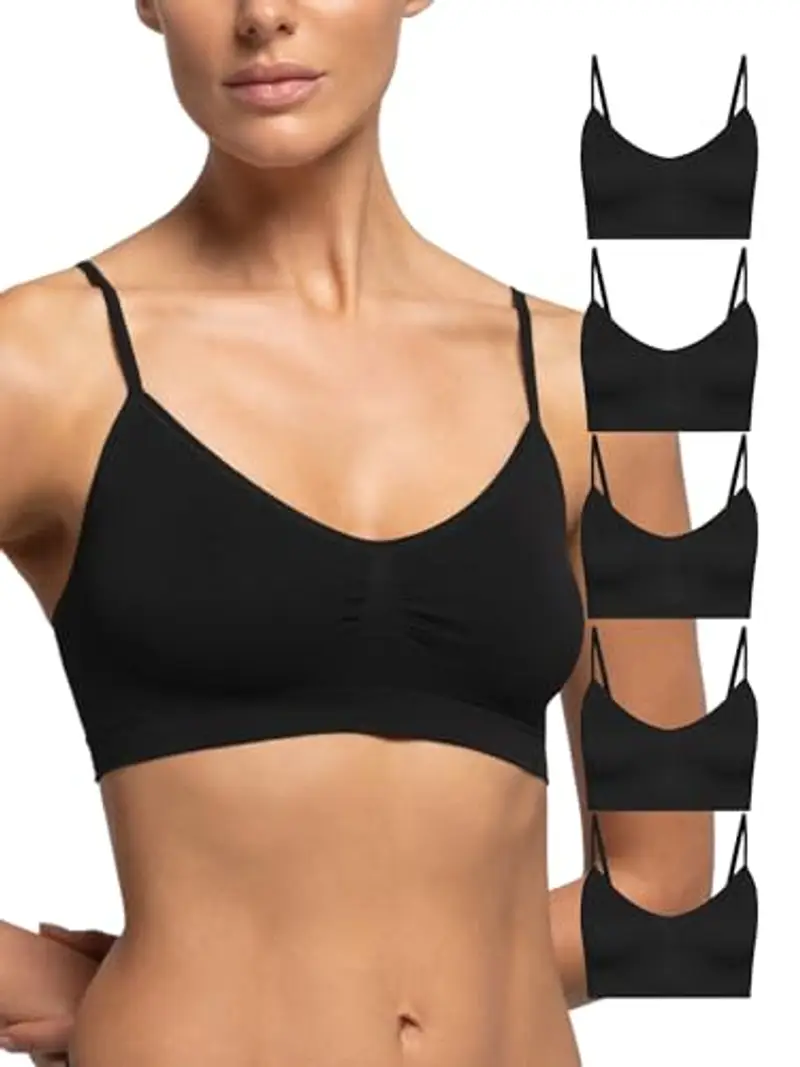 POMPEA Brassiere Seamless Nero L/XL (Set da 5)