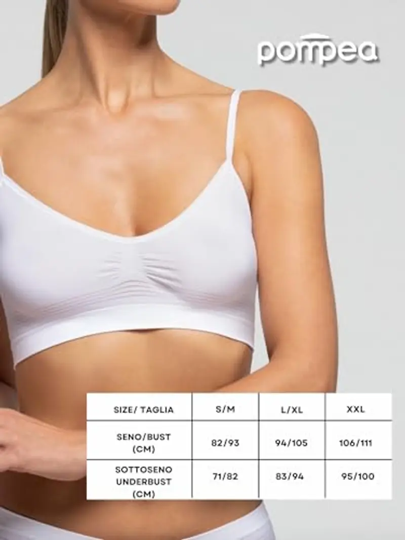 Pompea Brassiere Seamless Reggiseno, Opaque, Bianco, S/M Donna miniatura 3