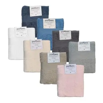 COPPIA ASCIUGAMANI 1+1 SPUGNA COTONE POMPEA