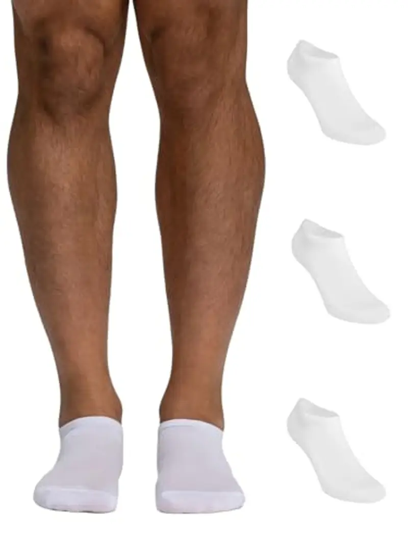 Pompea Cotton Calzini alla Caviglia, Bianco, 39/42 (Pacco da 3) Uomo