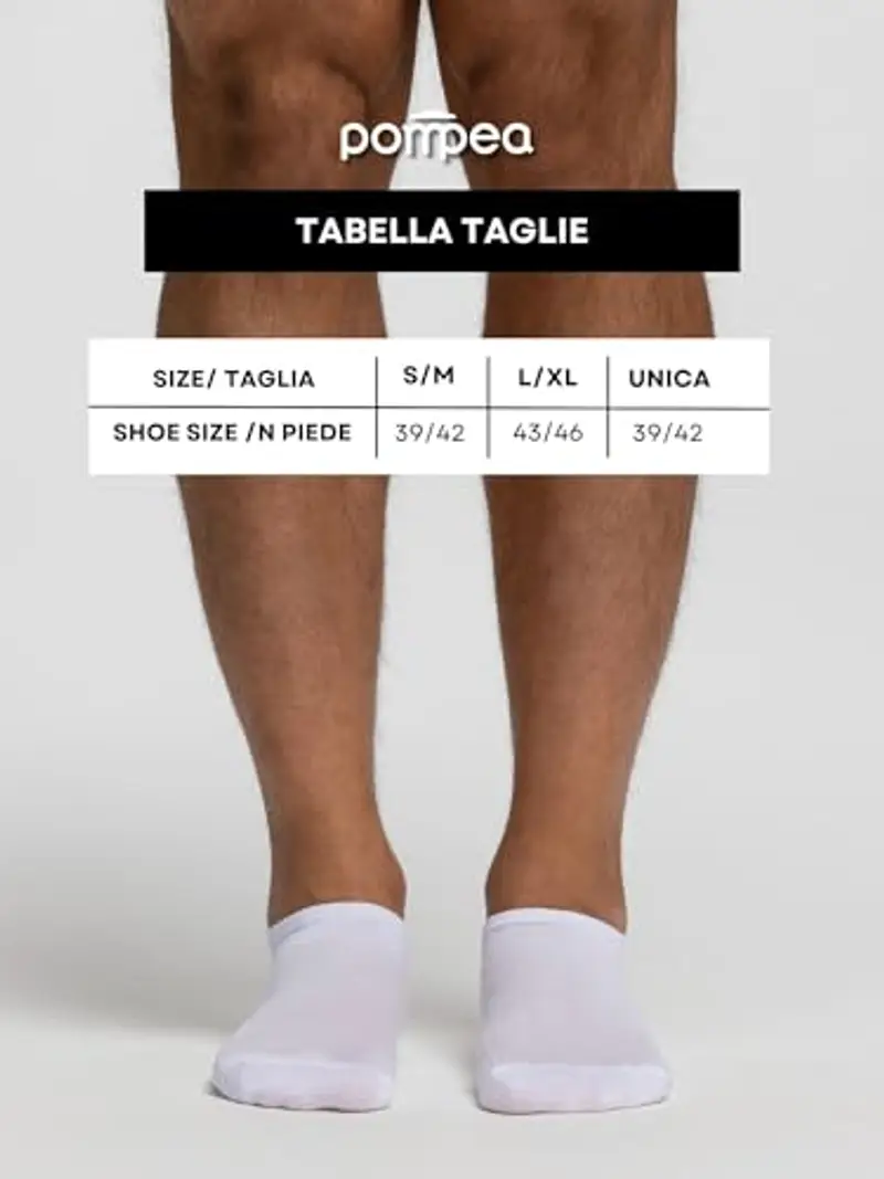 Pompea Cotton Calzini alla Caviglia, Bianco, 43/46 (Pacco da 3) Uomo miniatura 3