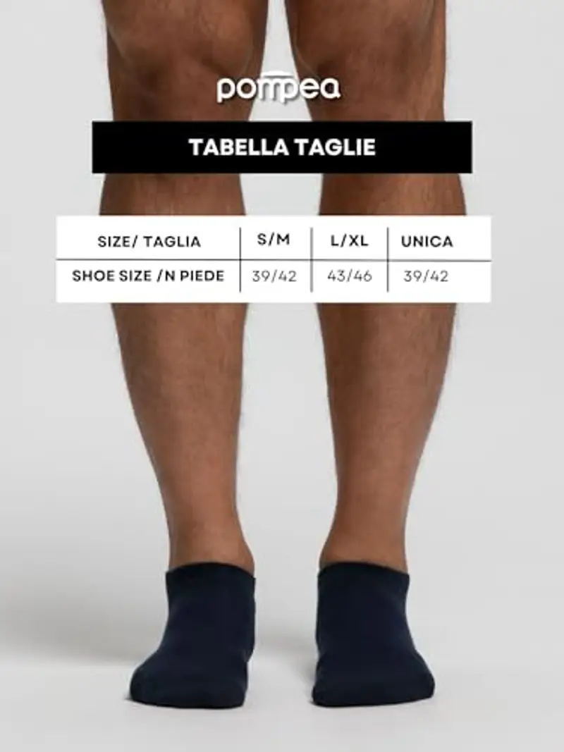 Pompea Cotton Calzini alla Caviglia, Blu, 39/42 (Pacco da 3) Uomo miniatura 3