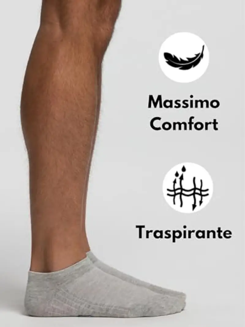 Pompea Cotton Calzini alla Caviglia, G. Melange, 39/42 (Pacco da 3) Uomo miniatura 2