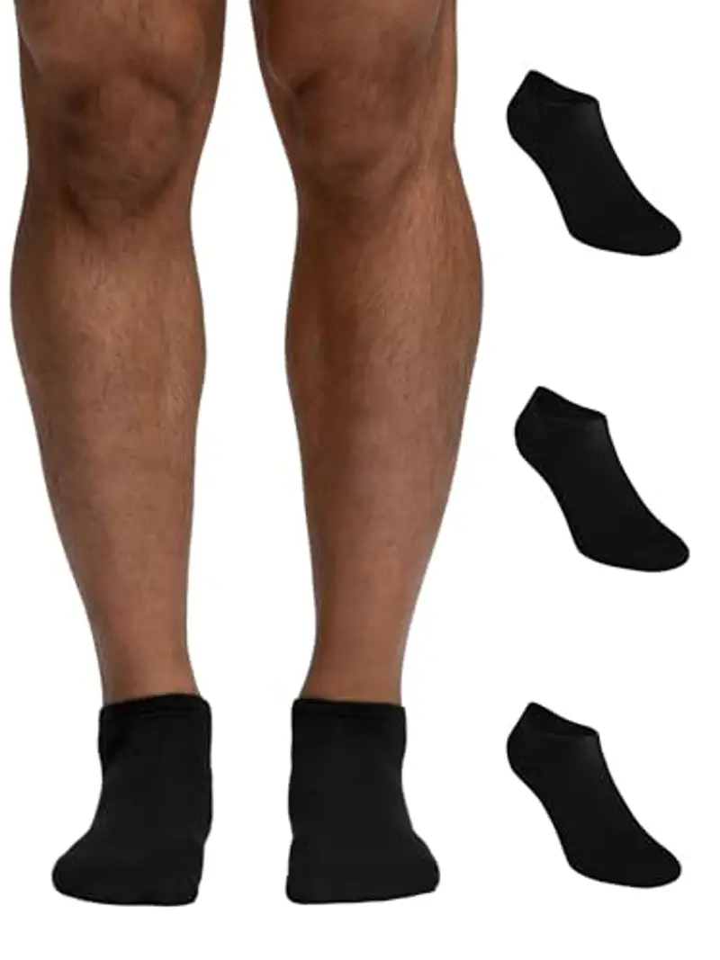 Pompea Cotton Calzini alla Caviglia, Nero, 39/42 (Pacco da 3) Uomo