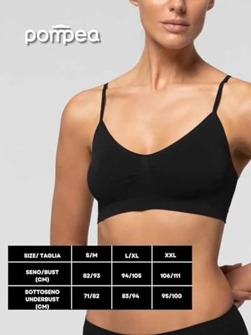 Pompea Reggiseno Senza Ferretto Invisibile, Brassiere Seamless in Morbida Microfibra con Spallina Stretta, Effetto Seconda Pelle miniatura 3