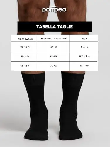 POMPEA Scozia Calzini, Nero (Nero 0071), 42/43 (Taglia Produttore: 11/11.5) (Pacco da 6) Uomo miniatura 3