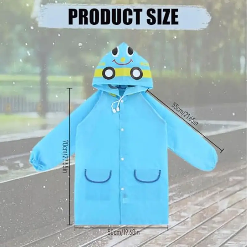 Poncho Antipioggia Bambino, Poncho per Bambini Imbottito, Carino Poncho Impermeabile Bambino, Impermeabile Riutilizzabile e Copertura per la Pioggia con Maniche e Cappuccio miniatura 2