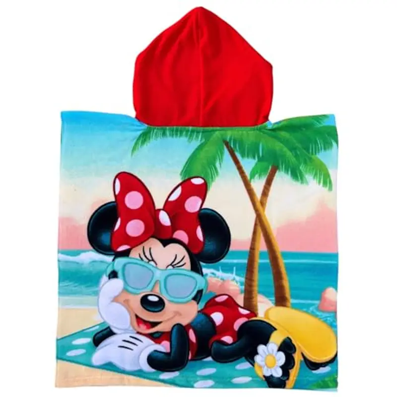 Poncho mare Minnie Disney accappatoio per bambini dimensioni 55 x 110 cm in microfibra di poliestere spiaggia piscina miniatura 3