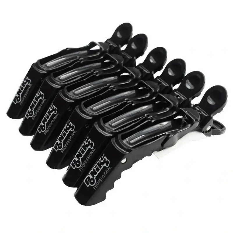 Fermagli per capelli Poniks, 6 pezzi, neri