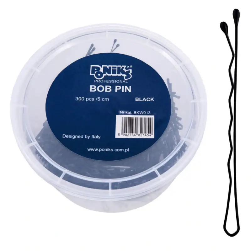 Forcine per capelli Poniks, nere, 5 cm, 300 pezzi
