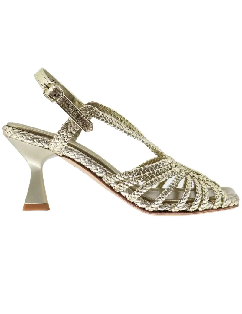 Pons Quintana Slingback donna in pelle laminata platino con tacco alto Donna 10874.000 66