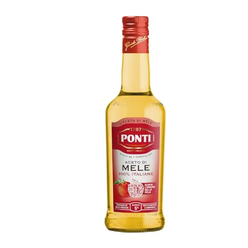 Ponti, Aceto di Mele 100% Italiane, Aceto di Mele dal Gusto Gentile e Armonico, Acidità 5%, Ideale per Insaporire le tue Insalate e Carni, 100% Made in Italy, 500 ml