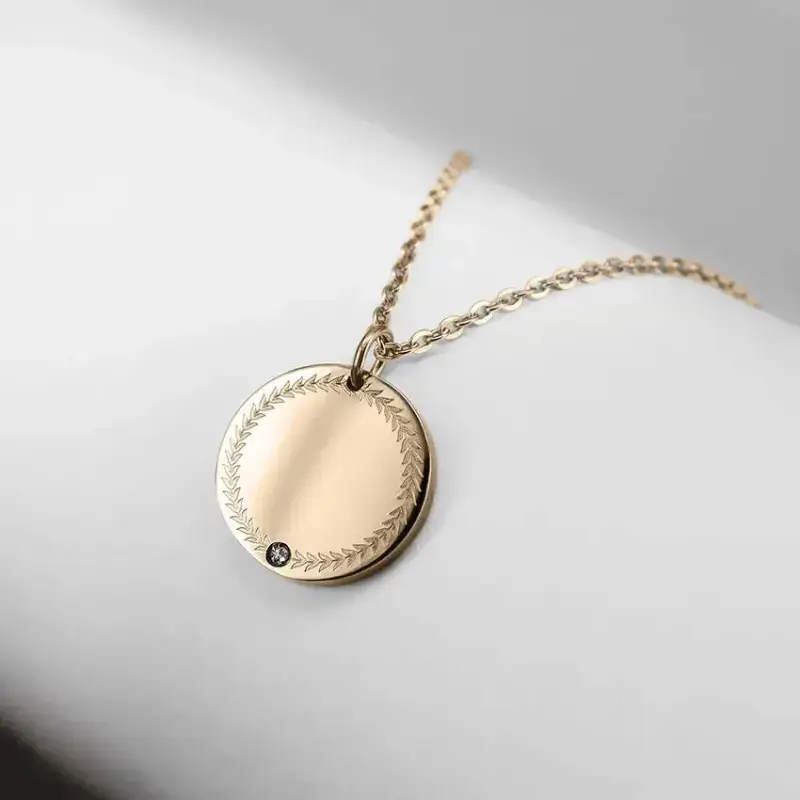 Ciondolo a forma di moneta portafortuna da donna con zirconi Ponytail & Co