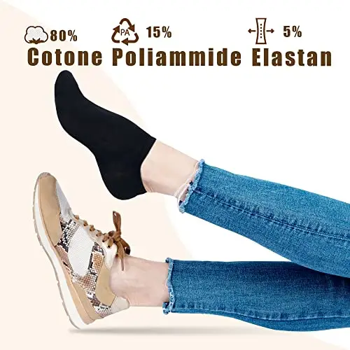 POPYS® 9 Paia Calzini Corti uomo di Cotone | Calzini corti donna | calzini donna | calzini uomo | fantasmini uomo | miniatura 2