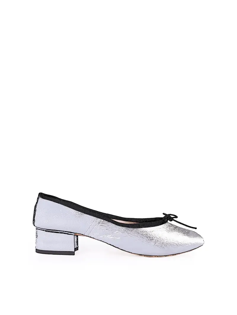 Decolleté Tacco 3 Cm - Argento Metalizzato Con Filo Nero Eu