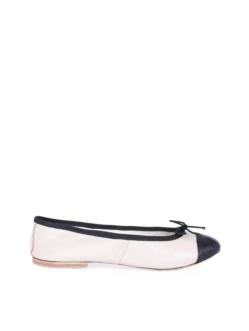 Scarpette Ds - Bianco Sporco, Trim Nero Con Punta Nera Eu