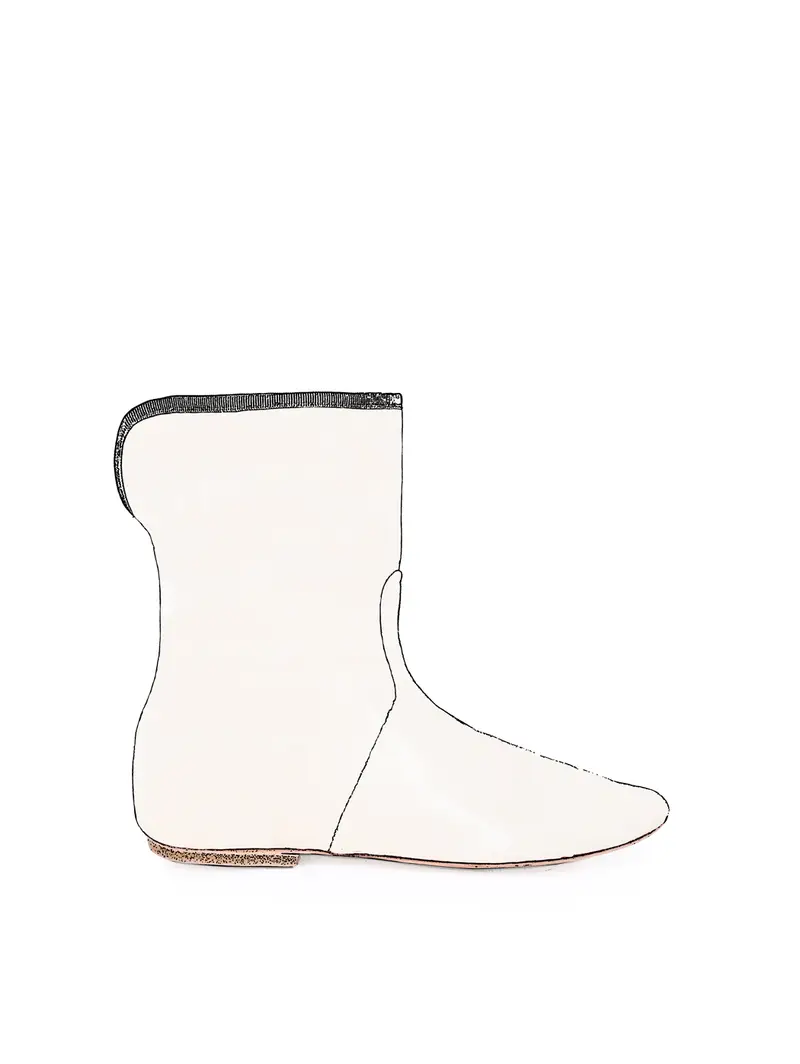 Stivaletto Con Rivolto Bianco Eu