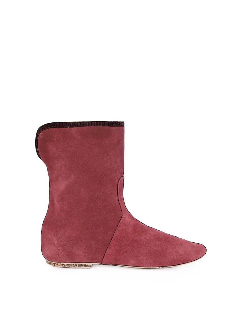 Stivaletto Con Rivolto Bordeaux Scamosciato (bordò) Eu