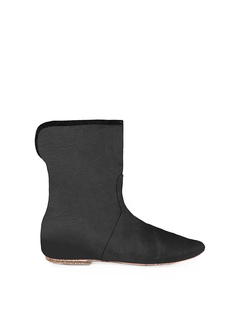 Stivaletto Con Rivolto Nero Eu