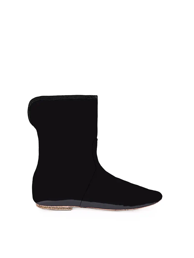 Stivaletto Con Rivolto Nero Vernice (lucido) Eu