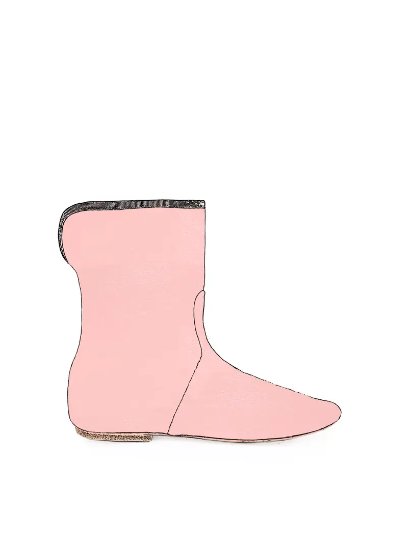 Stivaletto Con Rivolto Rosa Scuro Eu