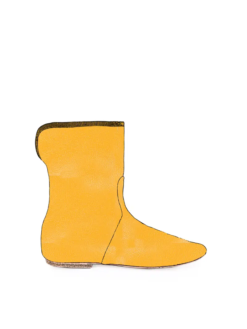 Stivaletto Con Rivolto Senape Giallo Eu