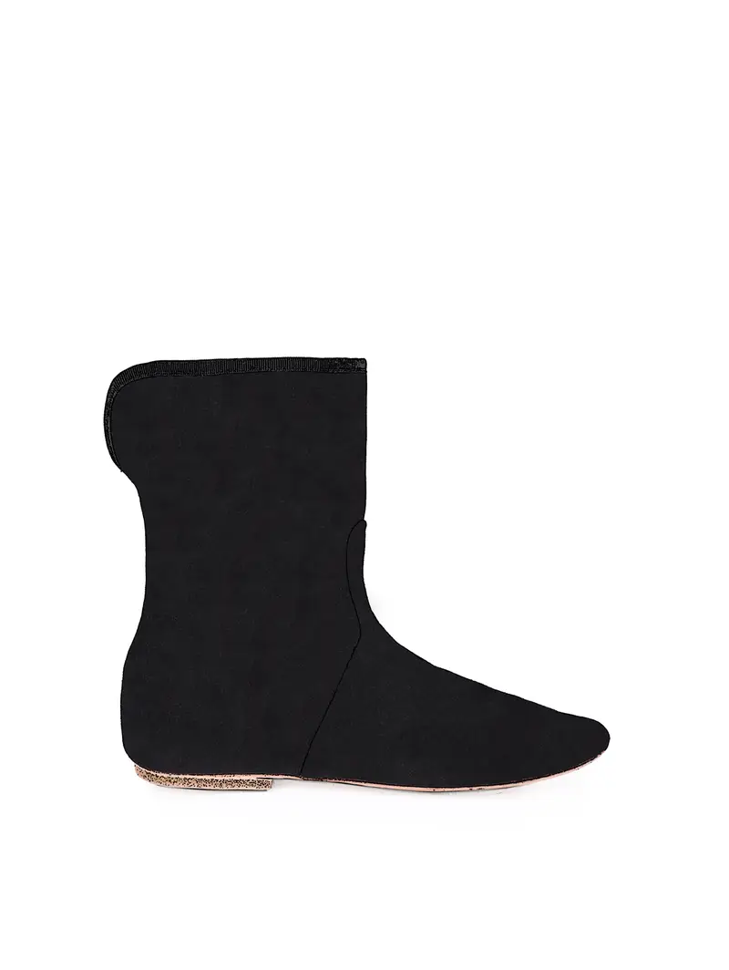 Stivaletto Scamosciato Con Rivolto Nero Eu