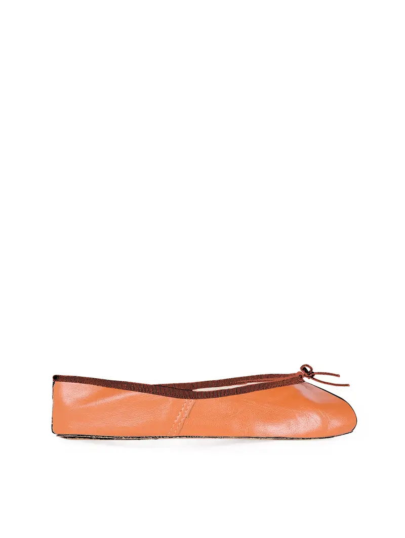 Total Flat Ballerina Shoes - Terracotta Marrone Eu