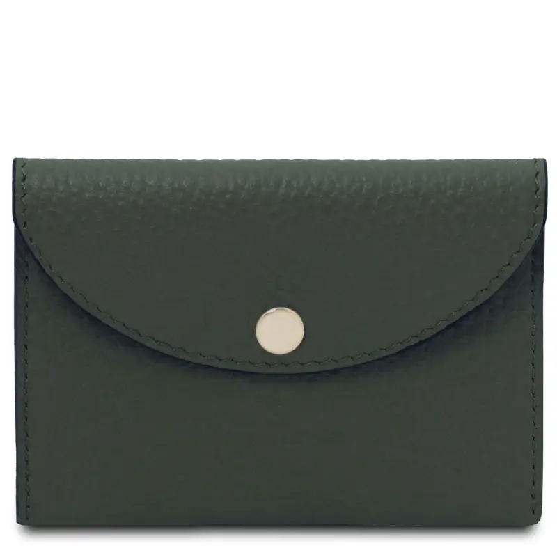 Porta biglietti da visita / carte di credito in pelle Verde Foresta