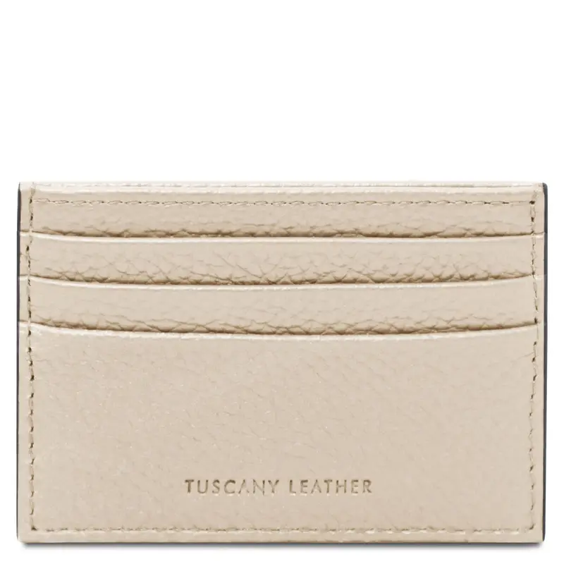 Portacarte in pelle Beige