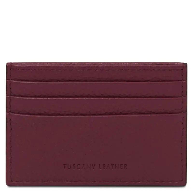 Portacarte in pelle Bordeaux